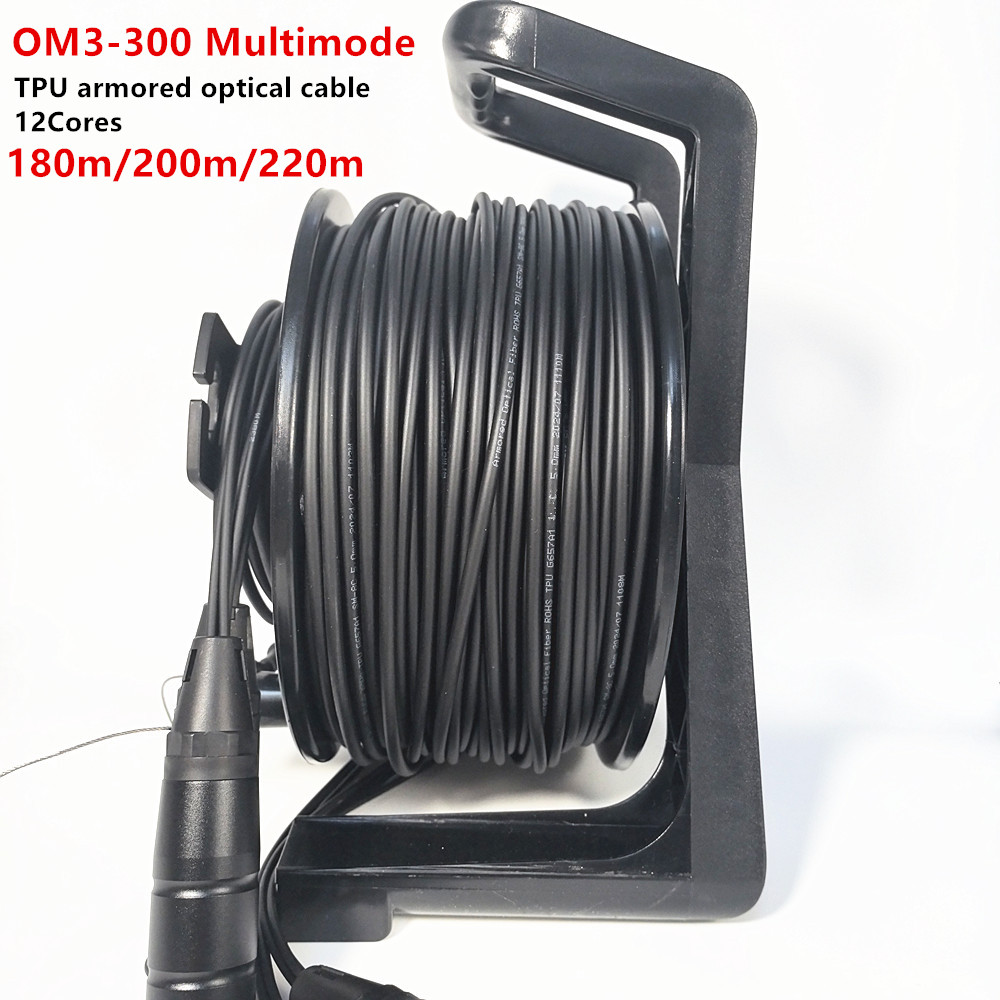 Reel Cover - OM3-Multimode, 12 Kerne, gepanzertes TPU-Glasfaserkabel, Außenkabel,